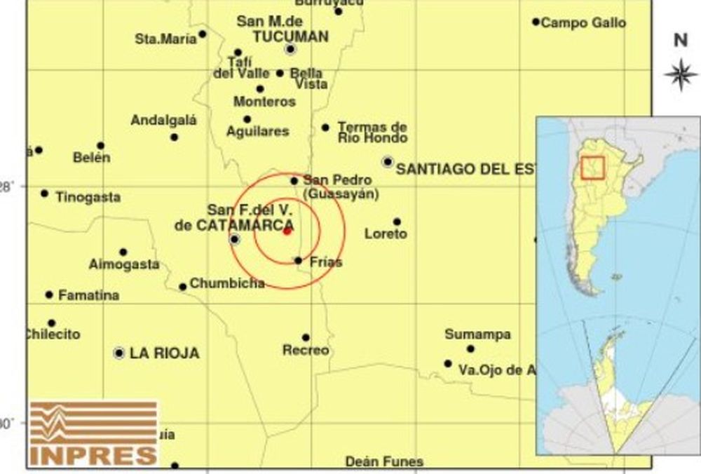 Se registró un sismo de 2.5 en Catamarca