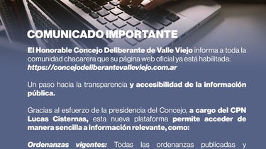 Habilitaron la página web del Concejo Deliberante de Valle Viejo