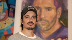 Juan Rivère, artista de&nbsp;Lio Lunático, inspirada en Lionel Messi
