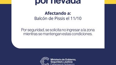 Por alerta de nevadas, inhabilitan preventivamente el acceso al Balcón del Pissis este domingo