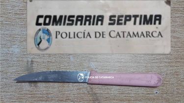 Secuestrada. El arma blanca con el que se habría producido el ataque.