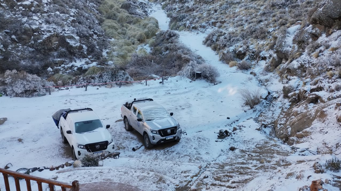 Una importante nevada se registró en la zona de Minas Capillitas