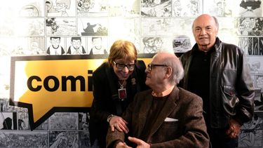 Quino visitó la muestra de historietas Comicópolis