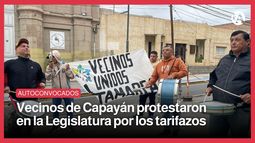 Vecinos de Capayán protestaron en la Legislatura por los tarifazos.