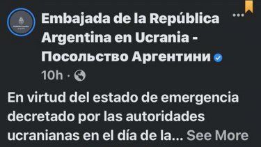 Cancillería intentará evacuar a los 103 argentinos que se encuentran en Ucrania