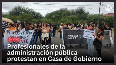 Profesionales de la Administración Pública protestaron en Casa de Gobierno
