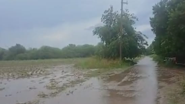 fuerte temporal azota los altos: diluvio, granizo y campos inundados