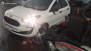 una motociclista resulto herida en accidente vial