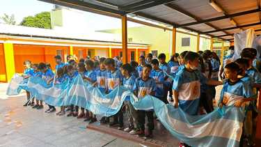 clima mundialista en una escuela de valle viejo