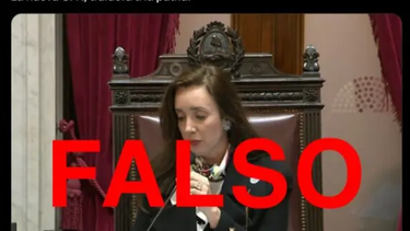 no, victoria villarruel no poso en el estrado del senado con un cartel que decia cristina libre