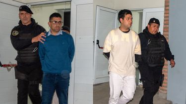 Héctor Alfredo Frías (izquierda)&nbsp; y su sobrino Rodrigo Antonio Frías (derecha), a la salida del juicio por jurados.