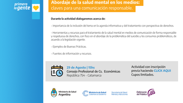 Capacitación Abordaje de la problemática de la salud mental en los medios