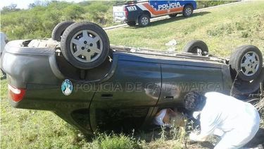 Grave vuelco en la cuesta de El Totoral