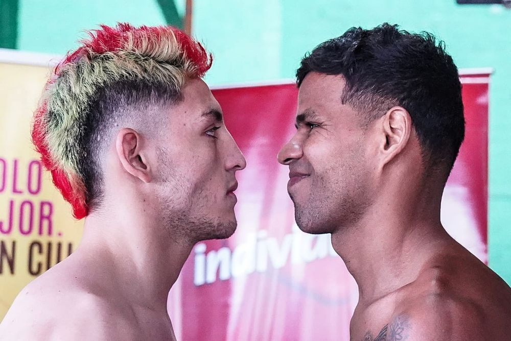 Cara a cara. Corzo y Rivero tras superar el pesaje oficial.
