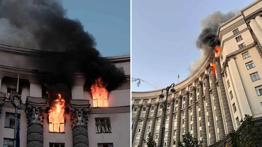 rusia lanzo su mayor bombardeo aereo desde el comienzo de la guerra y alcanzo la sede del gobierno de ucrania