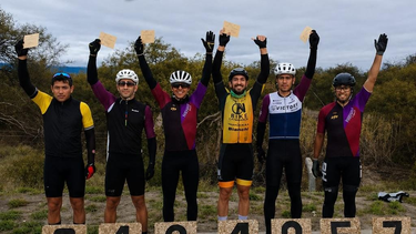 Podio de la categoría. Élite y Sub 23.