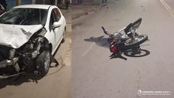 Choque entre un auto y una moto dejó un joven hospitalizado en la Capital