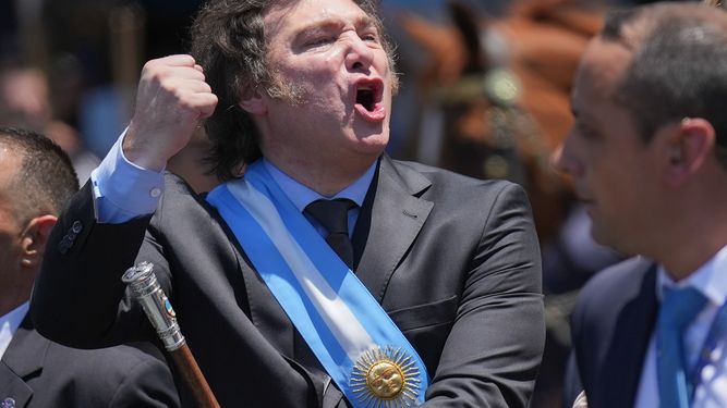 Crítico. Milei apuntó a Quintela y al Congreso.&nbsp;