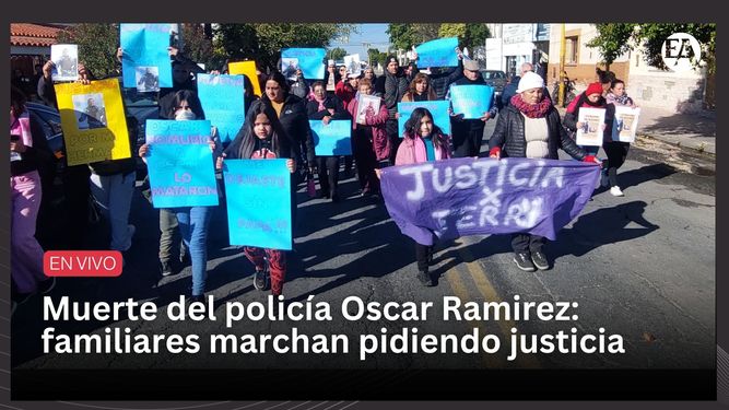 Muerte del policía Oscar Ramirez: familiares marchan pidiendo justicia