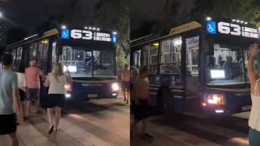 saludo emotivo: un chofer de colectivo tuvo que trabajar en ano nuevo y su familia lo sorprendio
