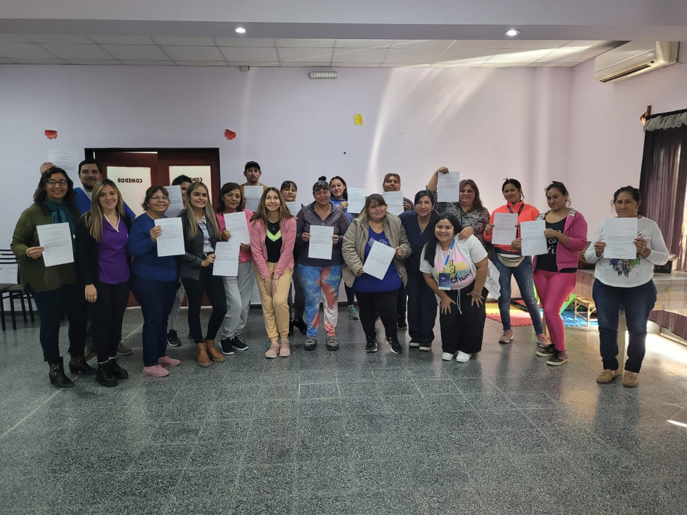 El curso se dictó en el Hogar Warmi.