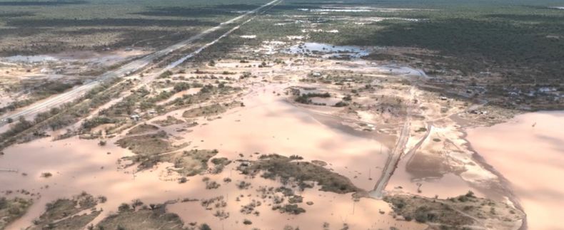 Imagen a&eacute;rea de un sector de Telaritos, el d&iacute;a despu&eacute;s del temporal.