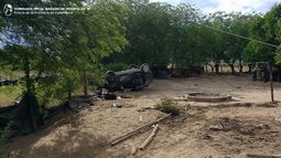 Un auto volcó y terminó dentro de una vivienda en El Talarcito: tres personas resultaron heridas Un auto volcó y terminó dentro de una vivienda en El Talarcito: tres personas resultaron heridas