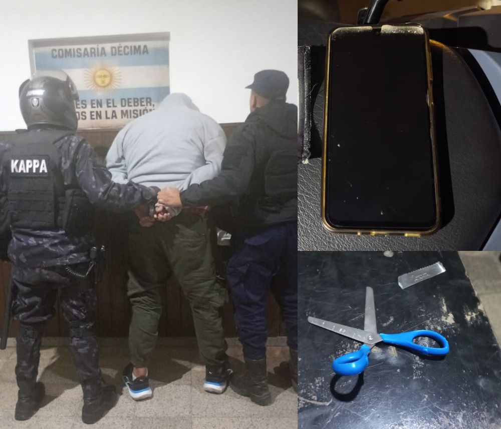 Agresor. Debió ser reducido tras arrebatar un teléfono.