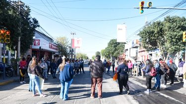Empleados del Centro de Admisión y Derivación realizan una protesta.&nbsp;