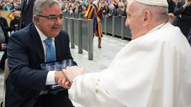 Encuentro. Jalil estuvo con el Papa Francisco en enero de 2023.
