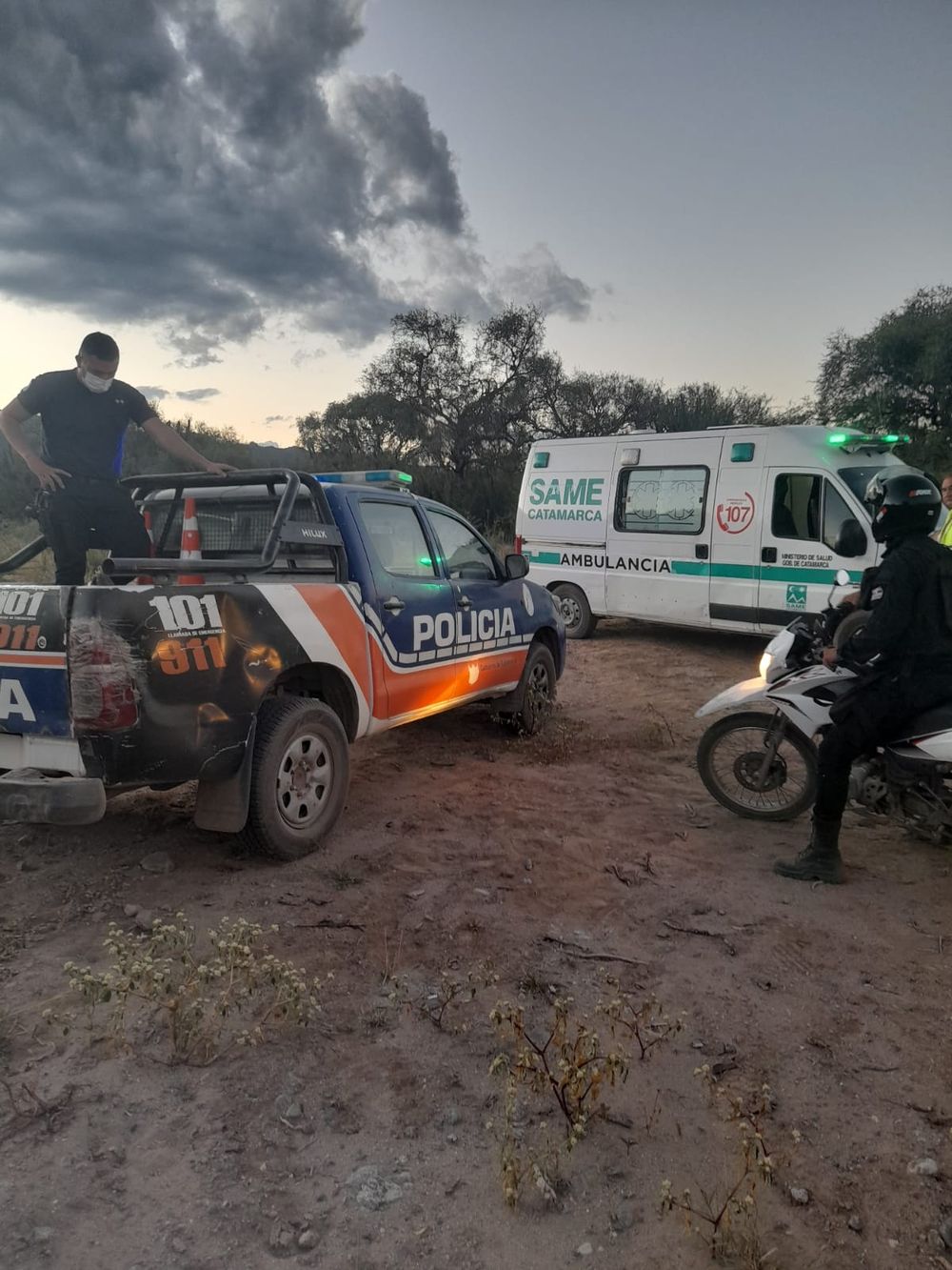 Procedimiento. La Policía y el SAMe en el lugar del hecho.