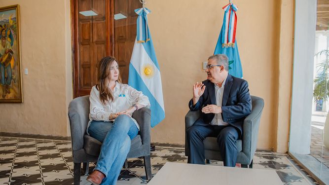 “Lazosfuertes”. En su paso por Catamarca, Villarruelconsolidó su imagen dialoguista.