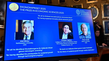 el premio nobel de economia 2025 fue otorgado a joel mokyr, philippe aghion y peter howitt