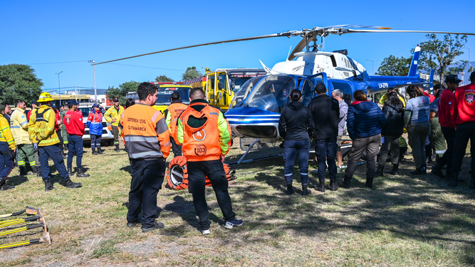 Capacitaron a equipos en el uso y seguridad de medios aéreos en incendios forestales
