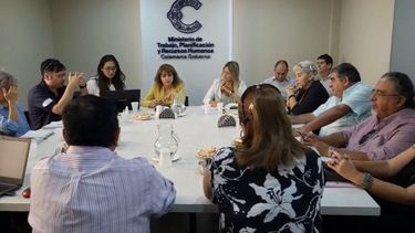 Intersindical docente durante el encuentro en el Ministerio de Trabajo.&nbsp;