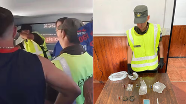gendarmeria secuestro drogas y armas de fuego en un colectivo en el que viajaban hinchas de san lorenzo