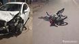 choque entre un auto y una moto dejo un joven hospitalizado en la capital
