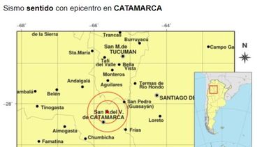 se reporto un temblor de 2.7 grados en catamarca
