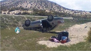 Santa María: volcó un automóvil en la Ruta Nacional Nº 40