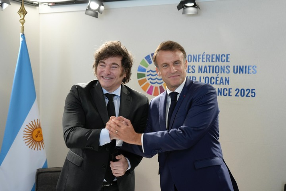 Milei participó de una conferencia de la ONU y mantuvo una reunión bilateral con Macron
