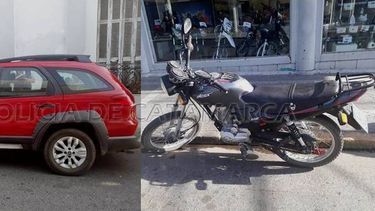 Motociclista accidentado en el centro