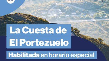 la cuesta de el portezuelo tendra transito habilitado en horario especial