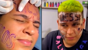 El Influencer que se tatuó el nombre de Messi en la cara confesó que todo fue una broma