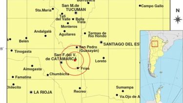 Se registró un sismo de 2.5 en Catamarca