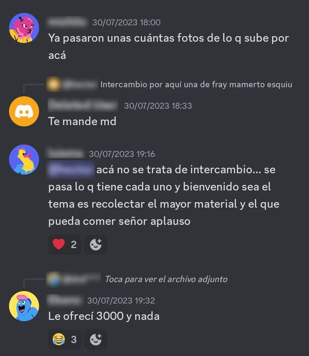 Grupos. Los usuarios se contactan a través de Telegram y Discord.