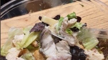 fueron a comer a un shopping y encontraron una rana en su ensalada
