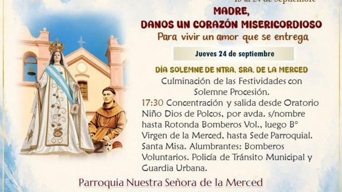 Villa Dolores celebra hoy a Nuestra Señora de la Merced con una solemne procesión