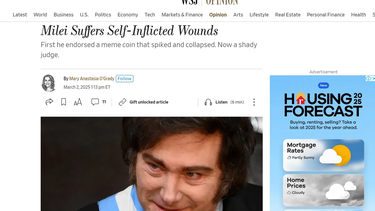 duras criticas de the wall street journal a javier milei