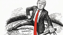 El secretario de Guerra de EEUU difundió un dibujo de Trump pisando un mapa de América
