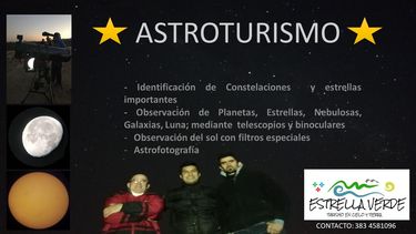 astroturismo en la puerta con estrella verde